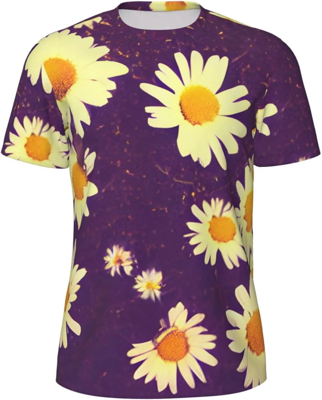 

Футболка мужская с коротким рукавом Daisy Purple Flowers Print, дышащая, легкая MyPiky