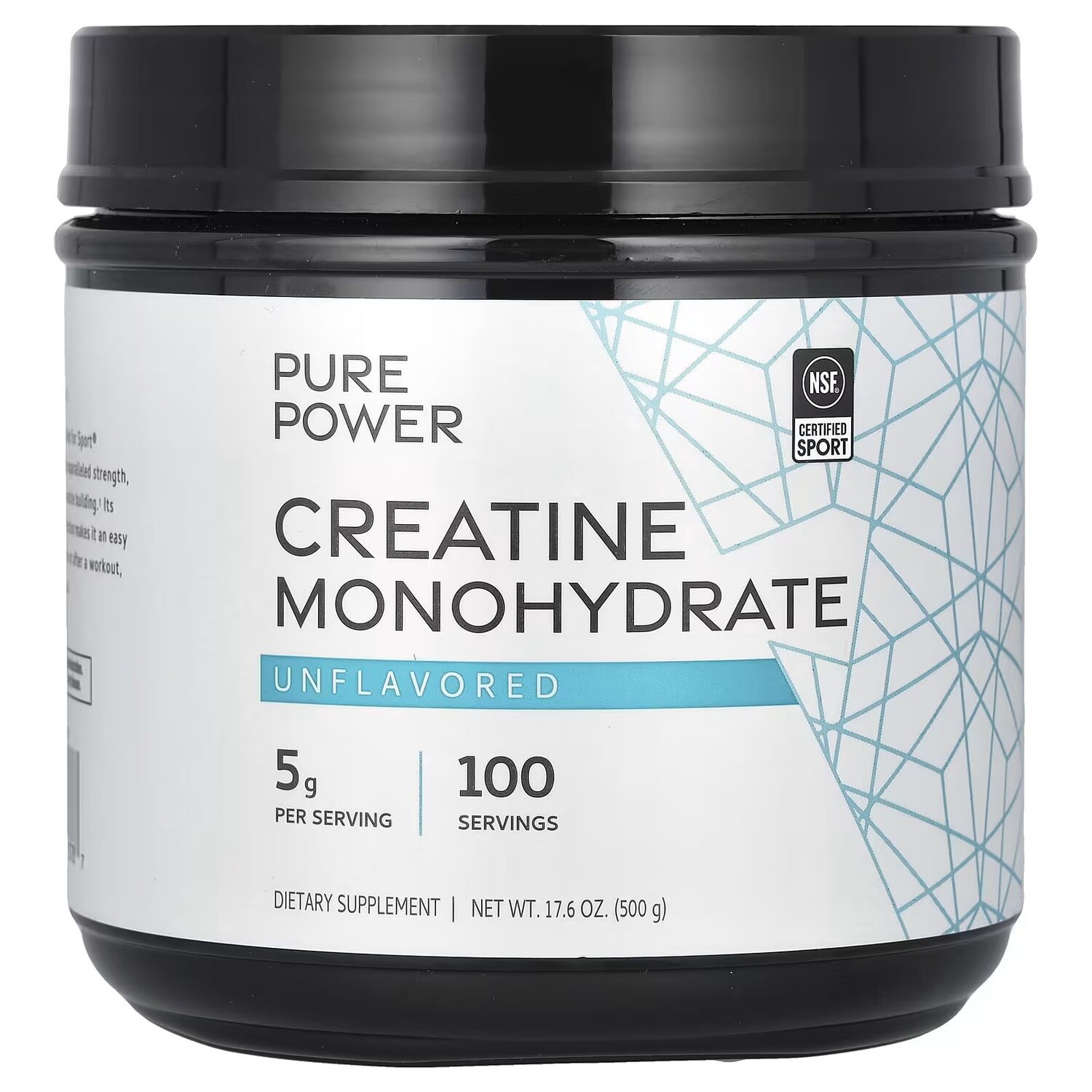 

Pure Power, Моногидрат креатина, без вкуса, 17,6 унции (500 г) Dr. Mercola