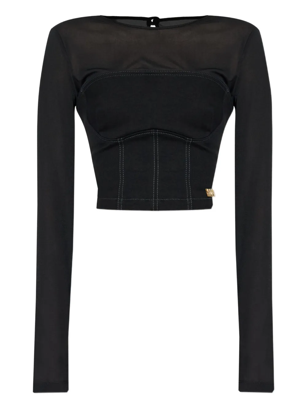 

Топ-корсет с сетчатой вставкой Versace Jeans Couture, черный