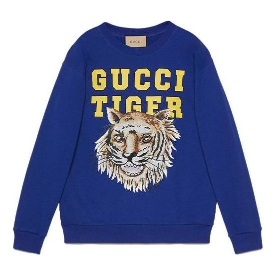 

Свитер tiger cotton sweatshirt 'blue' Gucci, синий