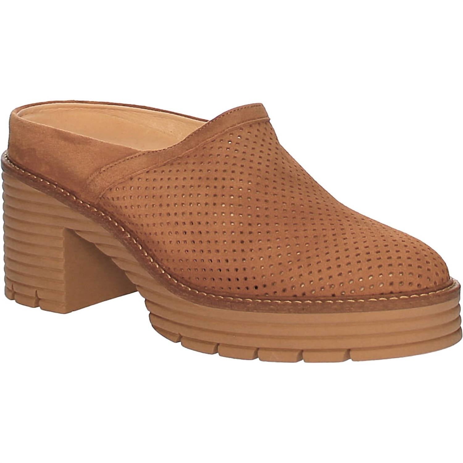 Женские мюли Mansi на сплошной подошве из замши цвета коньяк Softwaves, Cognac Suede — фото 2