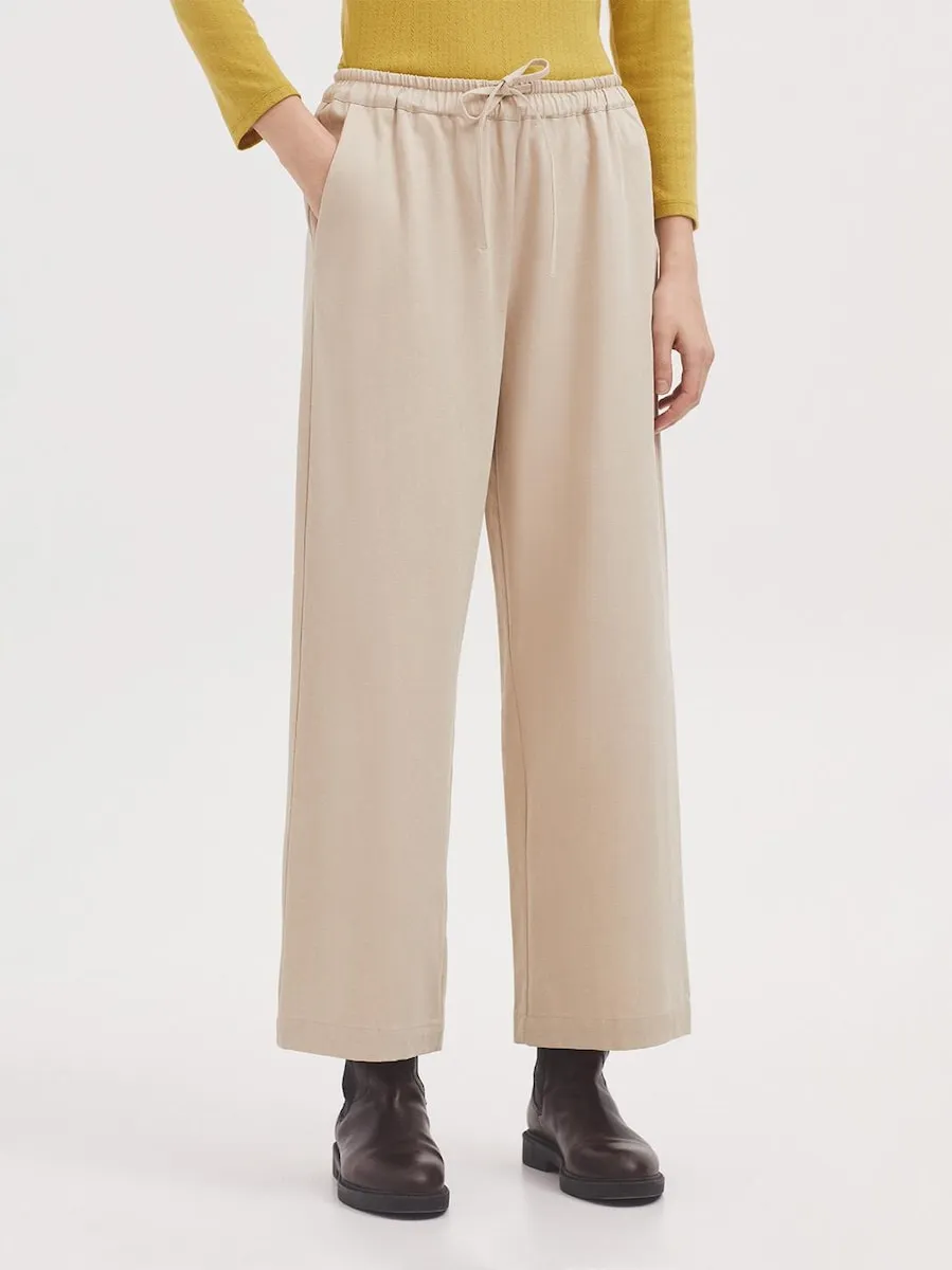 

Прямые брюки для женщин с эластичным поясом Nice Things, бежевый