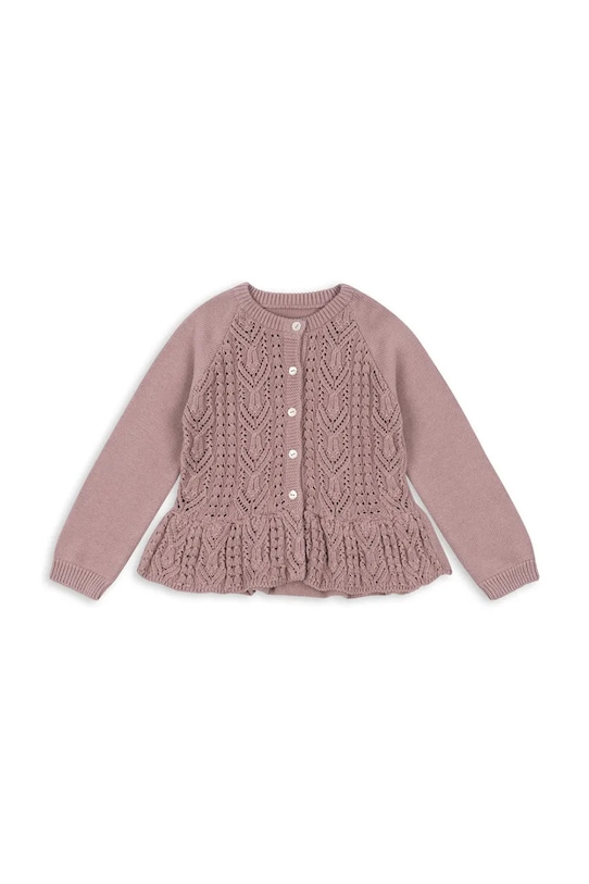 

Детский хлопковый кардиган Cabby Frill Cardigan GOTS Konges Sløjd, розовый