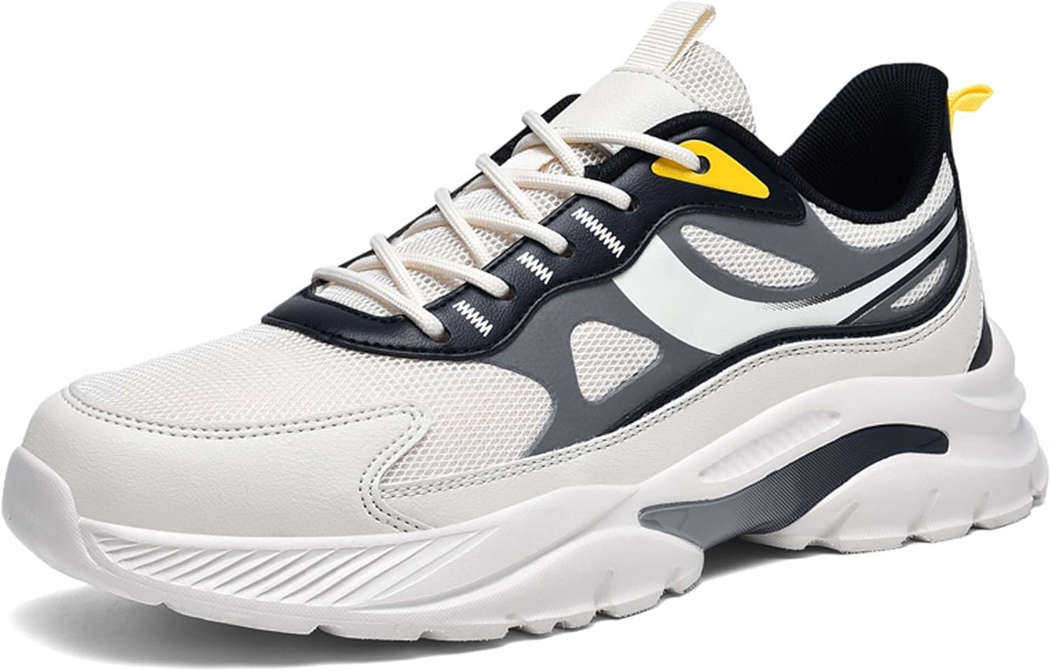 

Мужские модные баскетбольные кроссовки с дышащей сеткой, уличные, с противоскользящей амортизацией, для тренировок и бега, легкие повседневные кроссовки для прогулок, размеры US 6-15 Dzbajrqm, бежевый