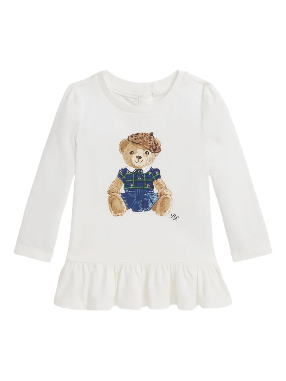 

Футболка с оборками и принтом POLO RALPH LAUREN KIDS, белый