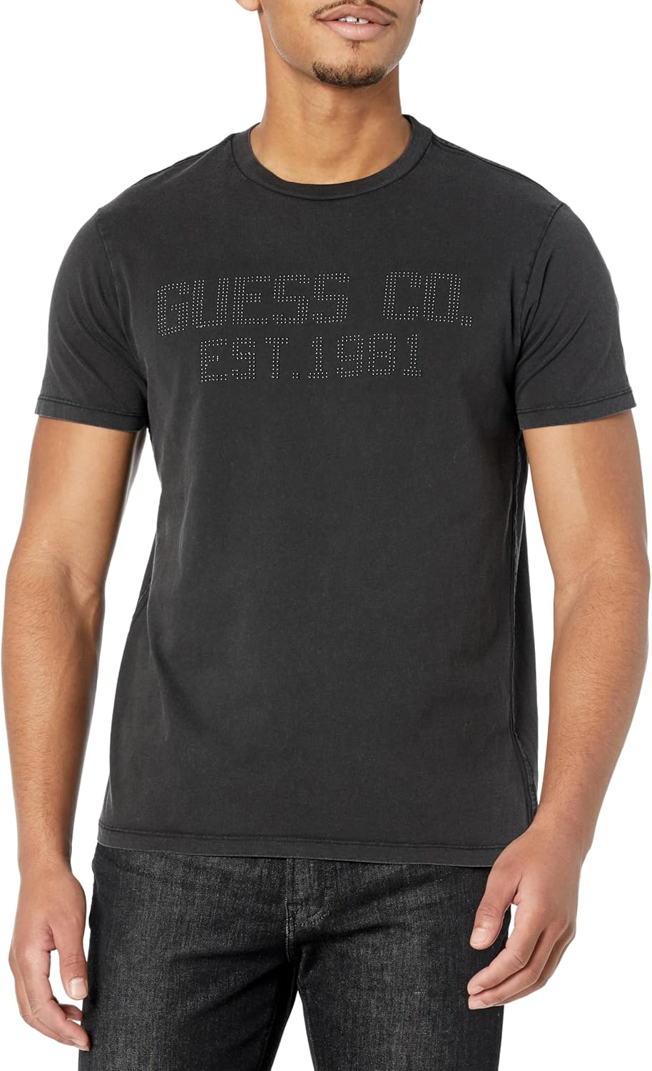 

Мужская винтажная футболка Guess SS CN STUDS