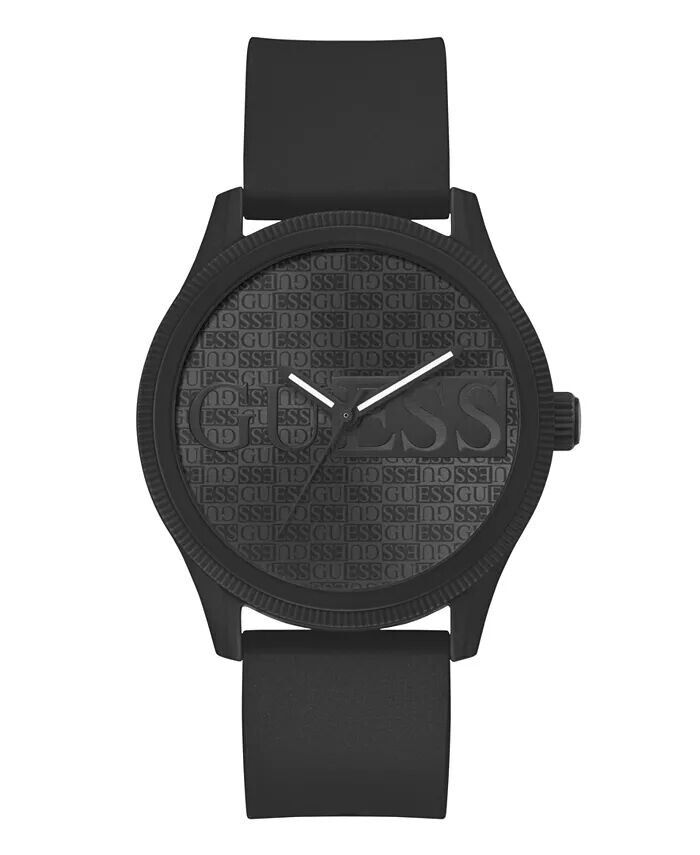 

Мужские аналоговые черные силиконовые часы 45 мм GUESS, черный