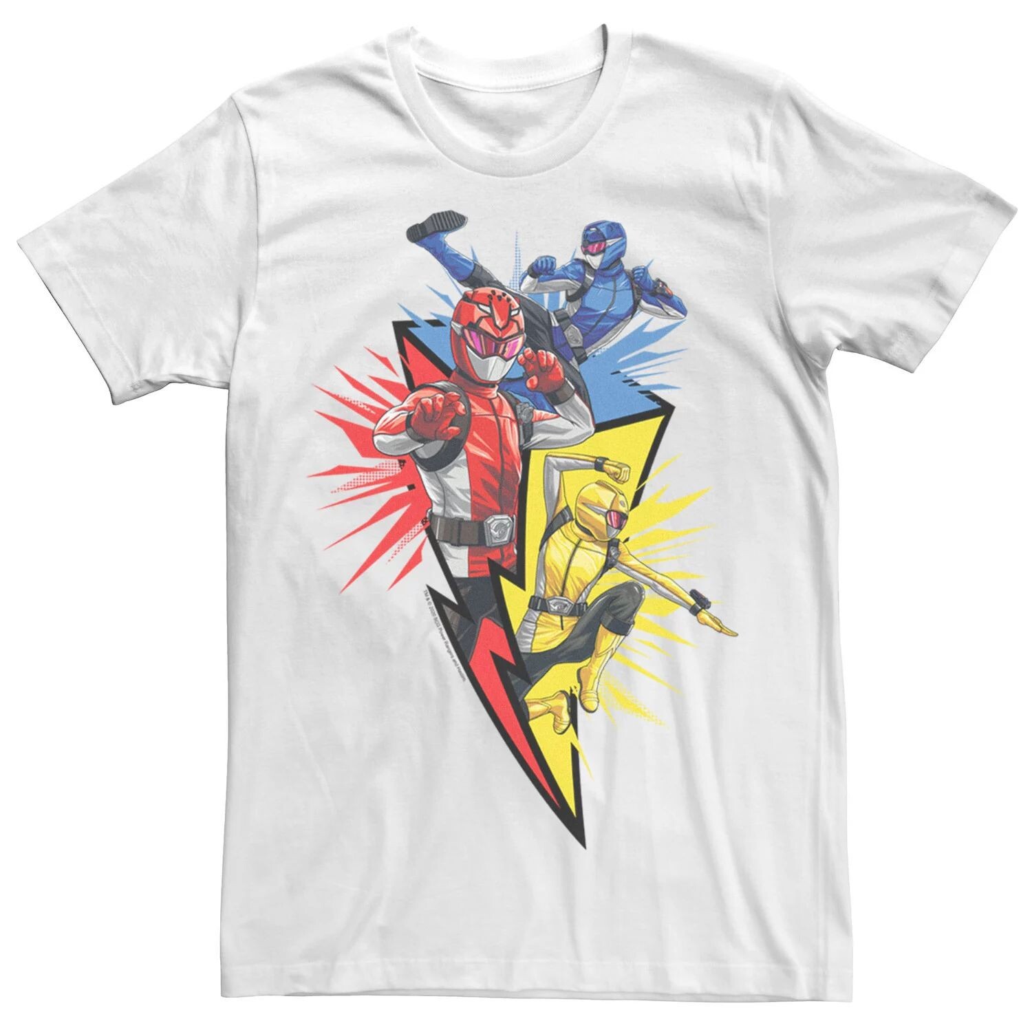 

Мужская футболка Power Rangers Lightning Bolt Trio Licensed Character