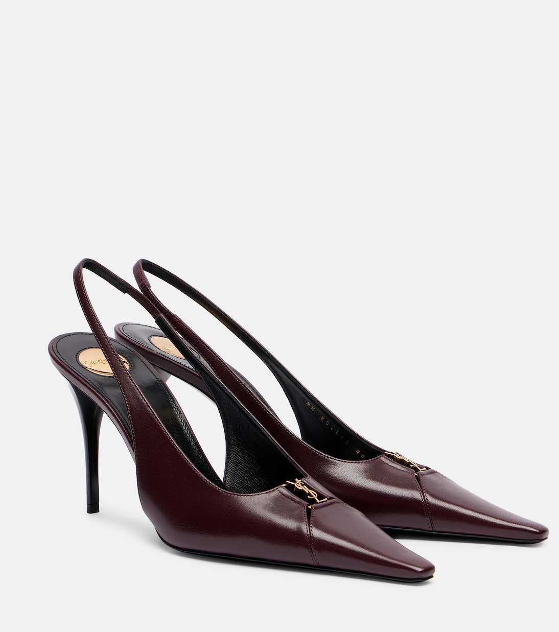 Babylone Breteuil кожаные туфли-лодочки на ремешке Saint Laurent, Bordeaux