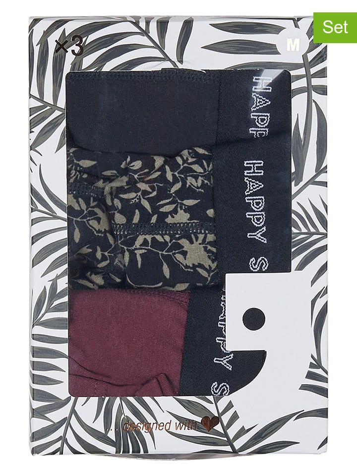 

Happy Shorts Комплект из 3 штук: боксерские трусы бордового/черного/бежевого цвета