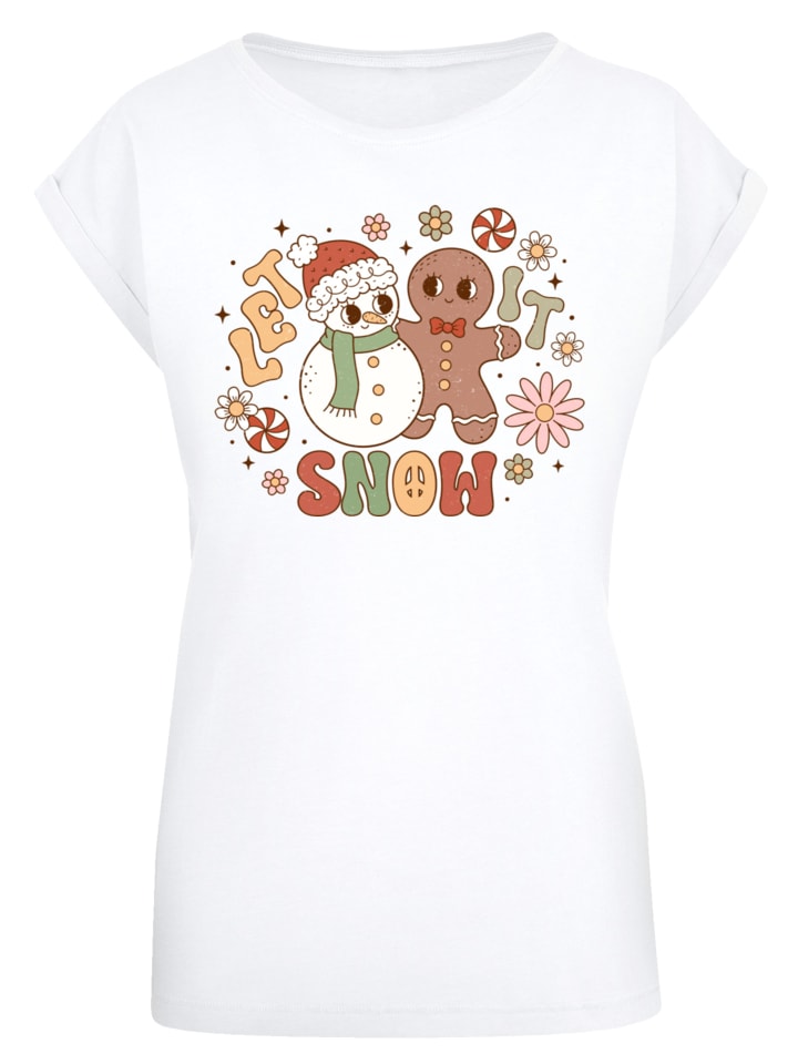 

Футболка F4NT4STIC T-Shirt Let It Snow Weihnachten Gingerbread, белый