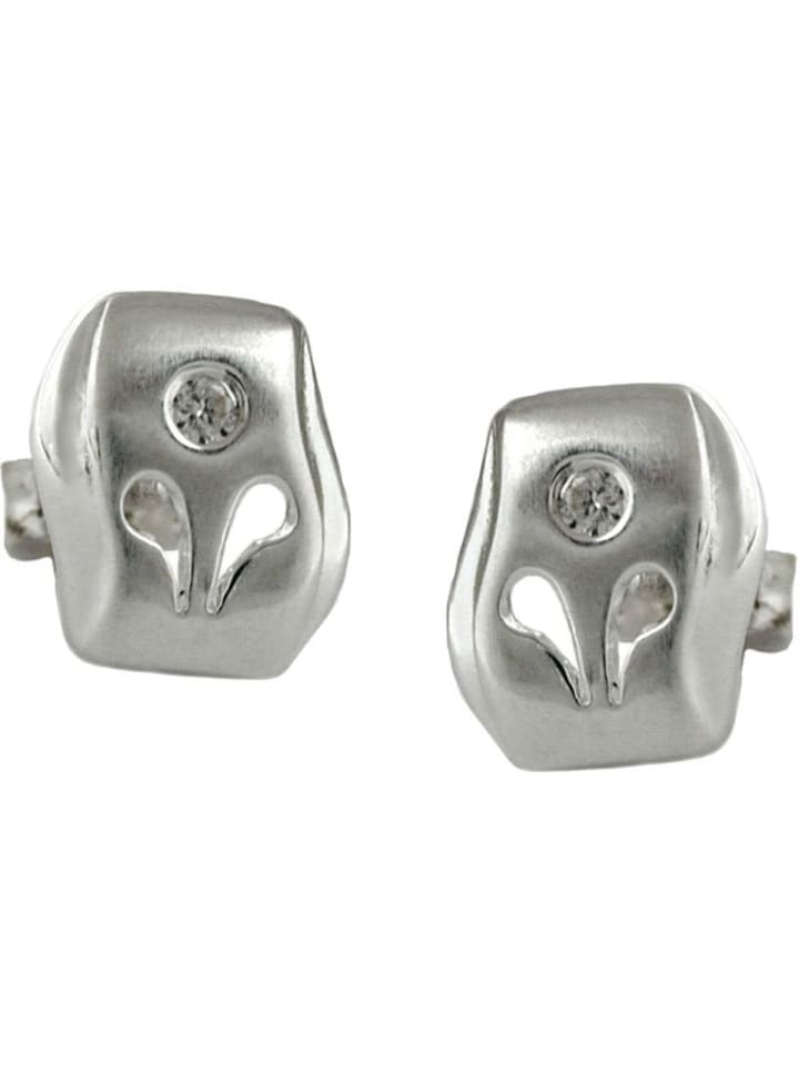 

Gallay Серьги-гвоздики 9x8 мм, матовая поверхность, с кубическим цирконием, серебро 925 пробы