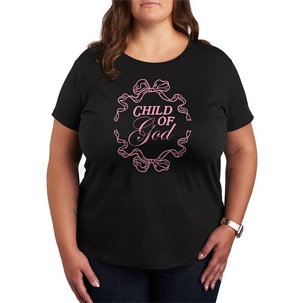 

Футболка Plus size с принтом "Child of God" и бантом Licensed Character, Black, Черный, Футболка Plus size с принтом "Child of God" и бантом Licensed Character, Black