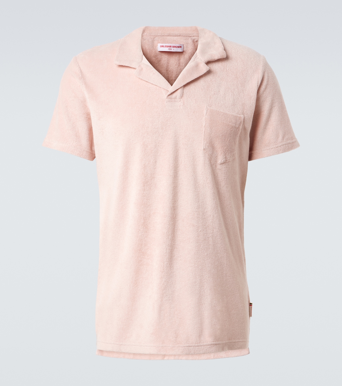 

Поло из хлопкового велюра Orlebar Brown, Pink Sand