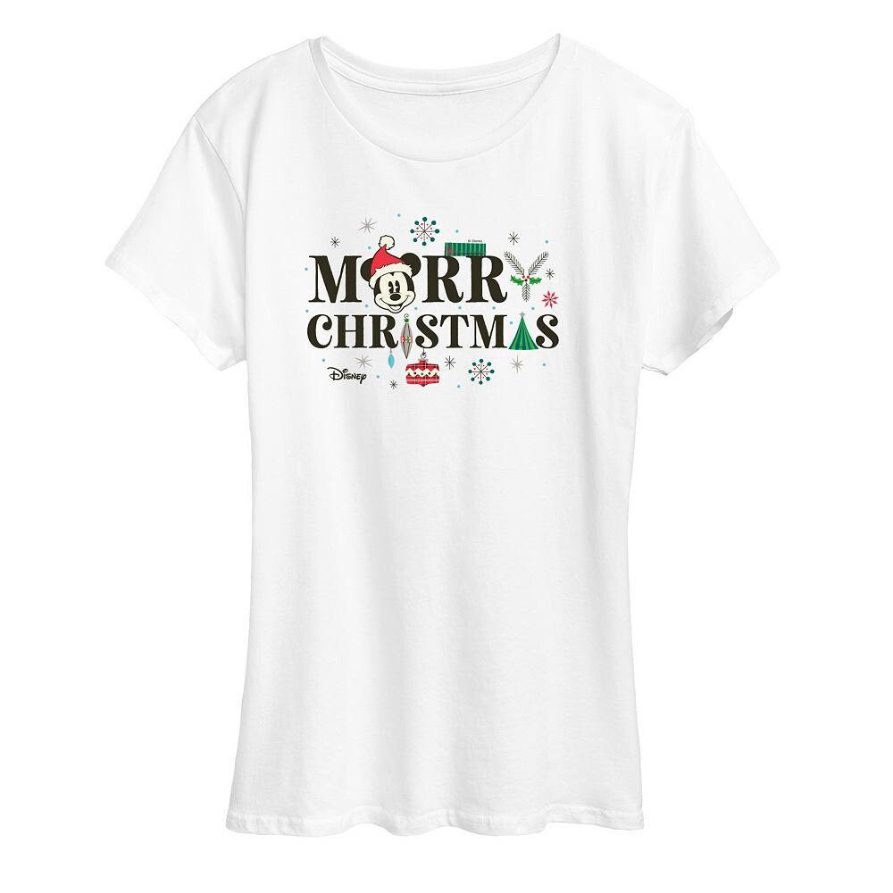 

Женская футболка с рисунком Микки Мауса Disney's Merry Christmas Licensed Character, белый