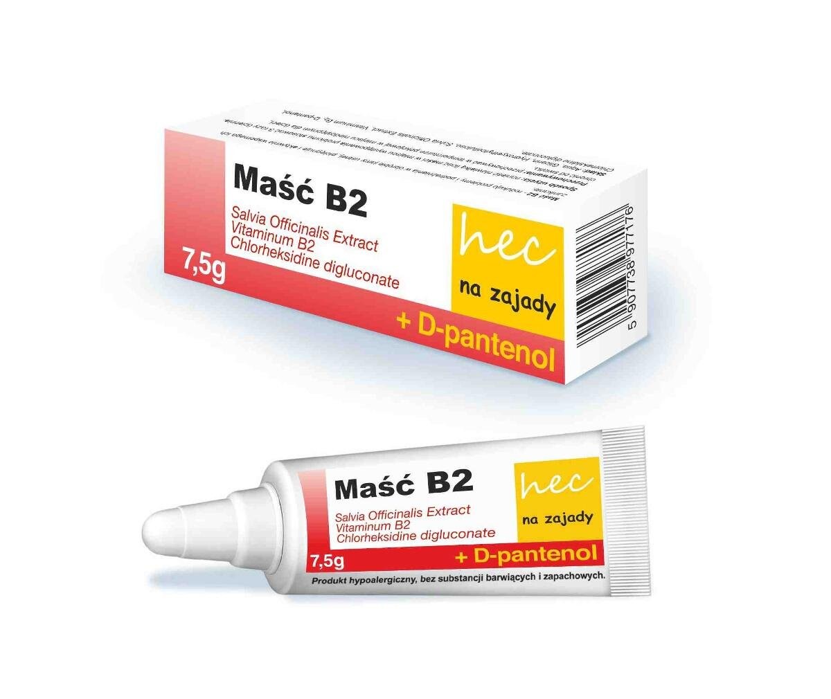 

BO Ointment B2 Hec, мазь от высыпаний, 7,5 г Hecpharma