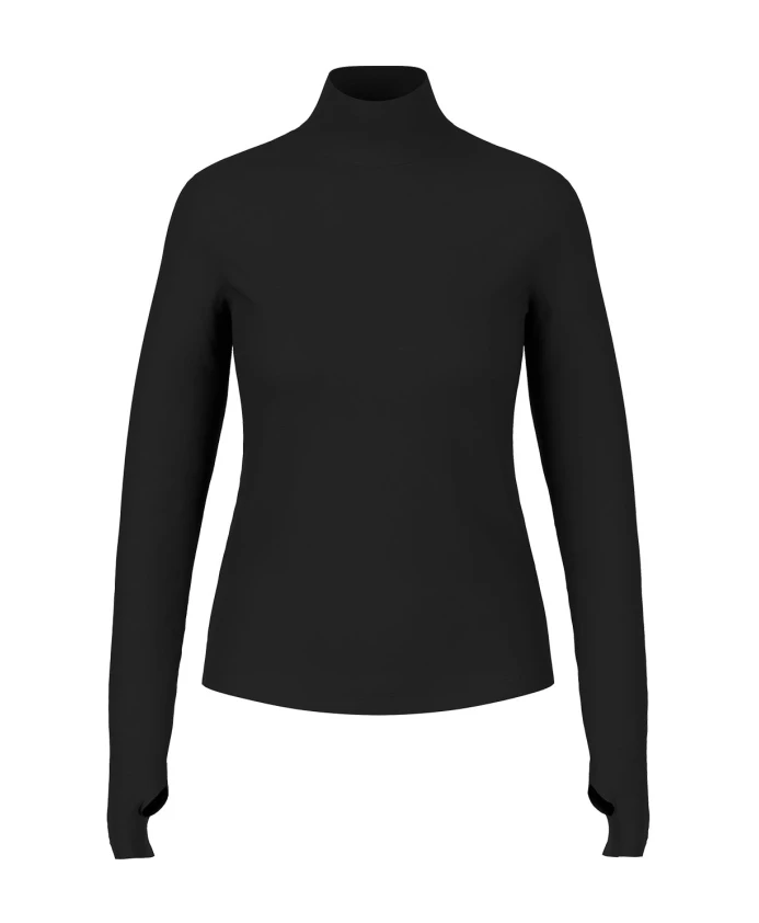 

Спортивная футболка с длинными рукавами и воротником-стойкой. Marc Cain, черный