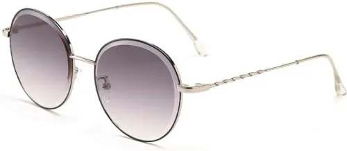 

Круглые солнцезащитные очки большого размера для мужчин, с градиентным переходом цвета, для женщин, в металлической оправе, стильные очки MTZJH, Gradient Grey