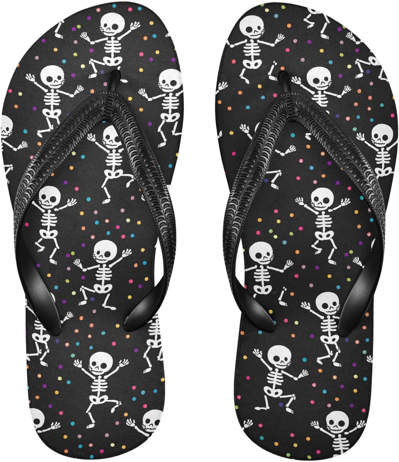 

Женские и мужские пляжные шлепанцы Skull черно-белые, для лета, для душа 2301639 Kfbe