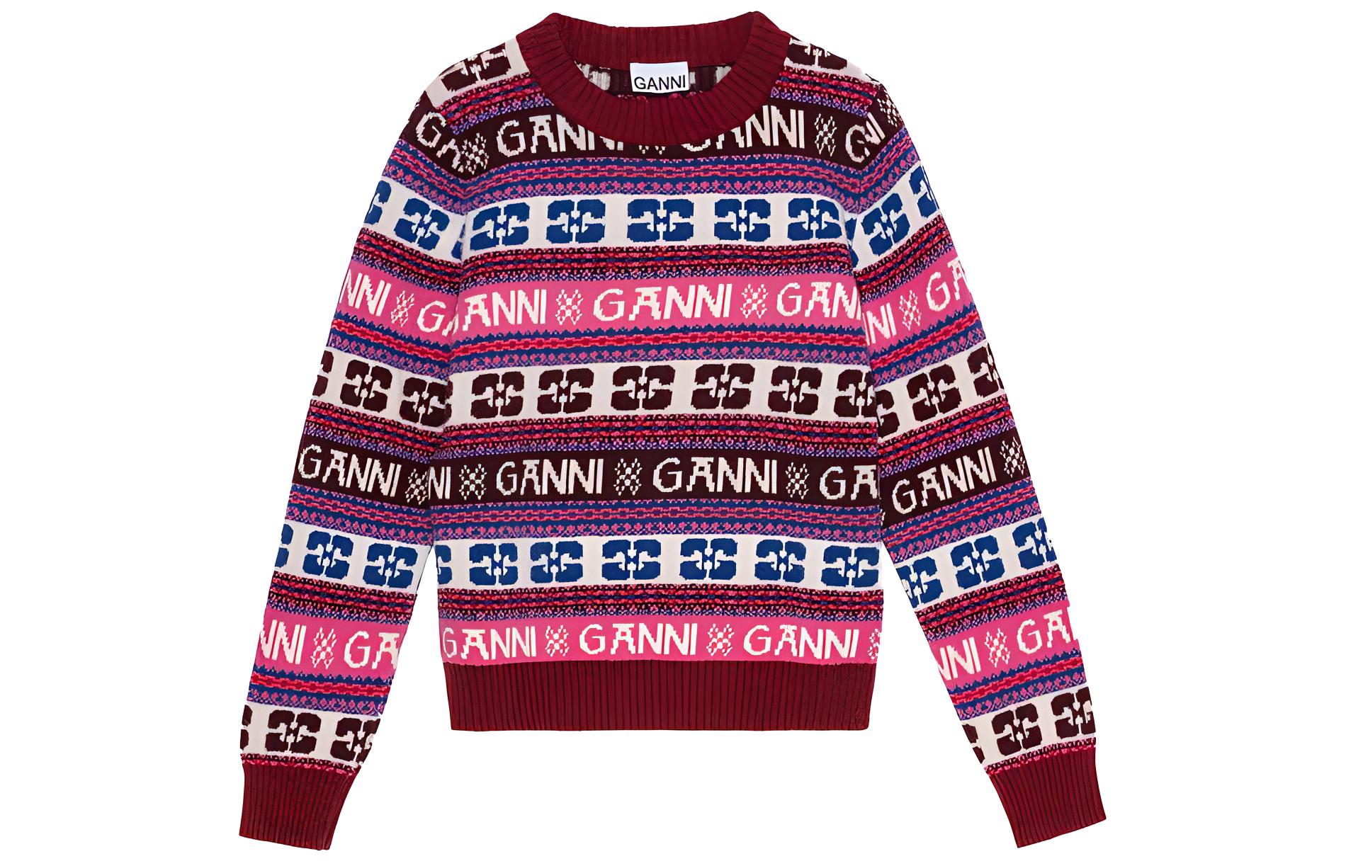 

Джемпер с воротником-гольф и интарсией GANNI, мультиколор