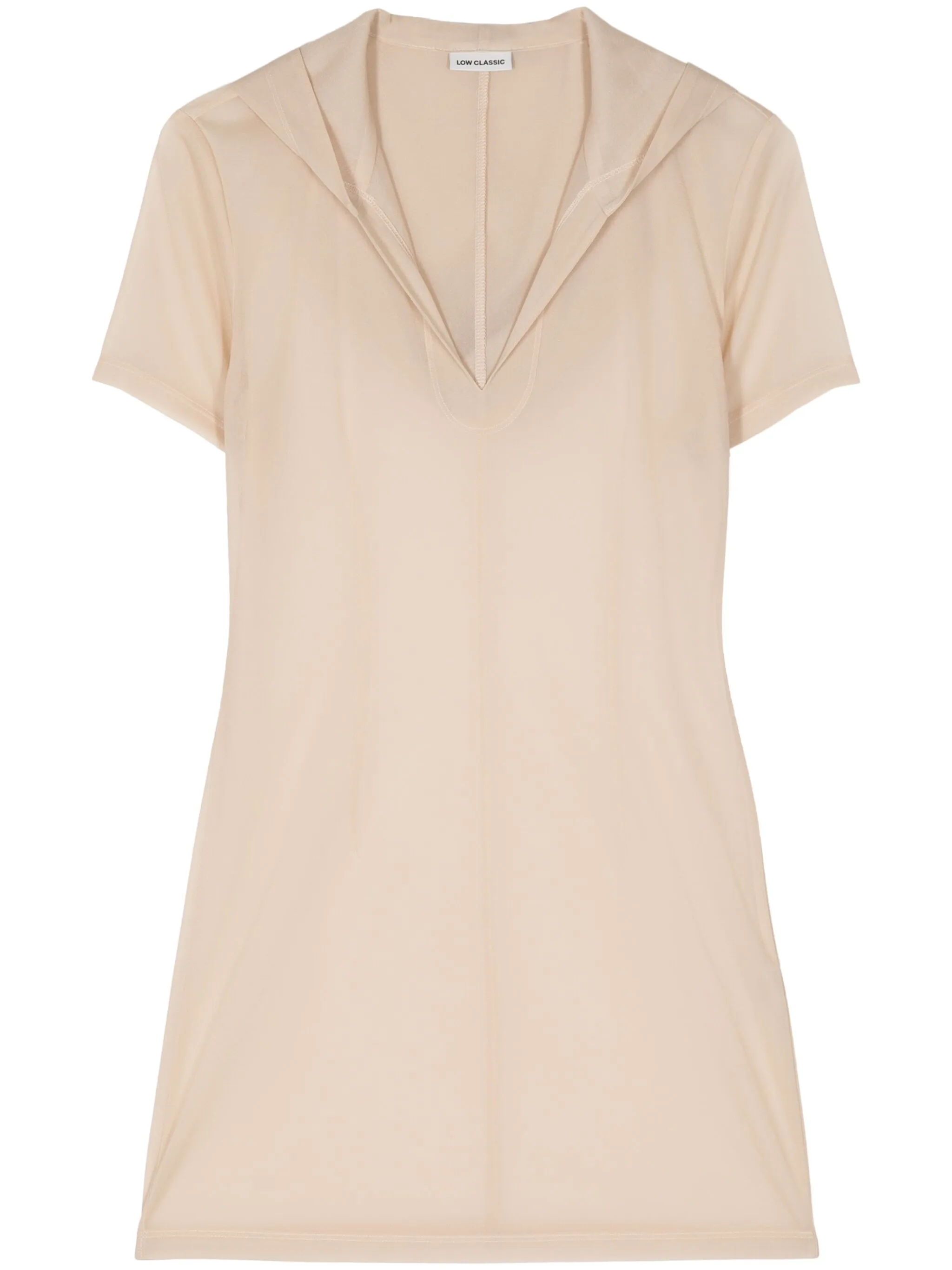 

Прозрачный топ с капюшоном Low Classic, бежевый