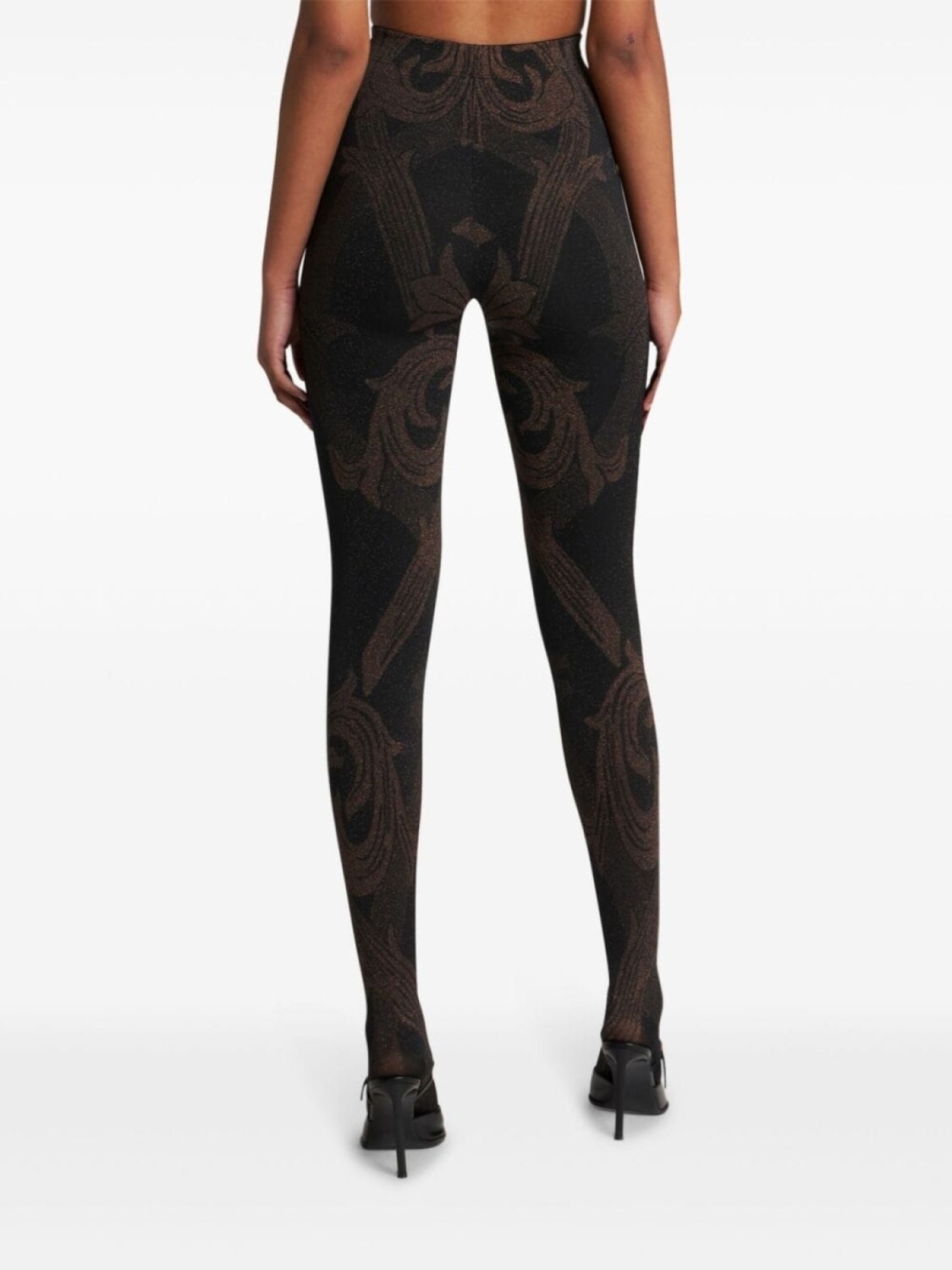 ETRO колготки с эффектом металлик из коллаборации с Wolford, коричневый — фото 4