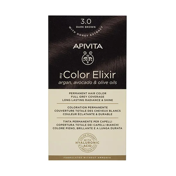 

Перманентное окрашивание My Color Elixir Apivita, цвет dark brown