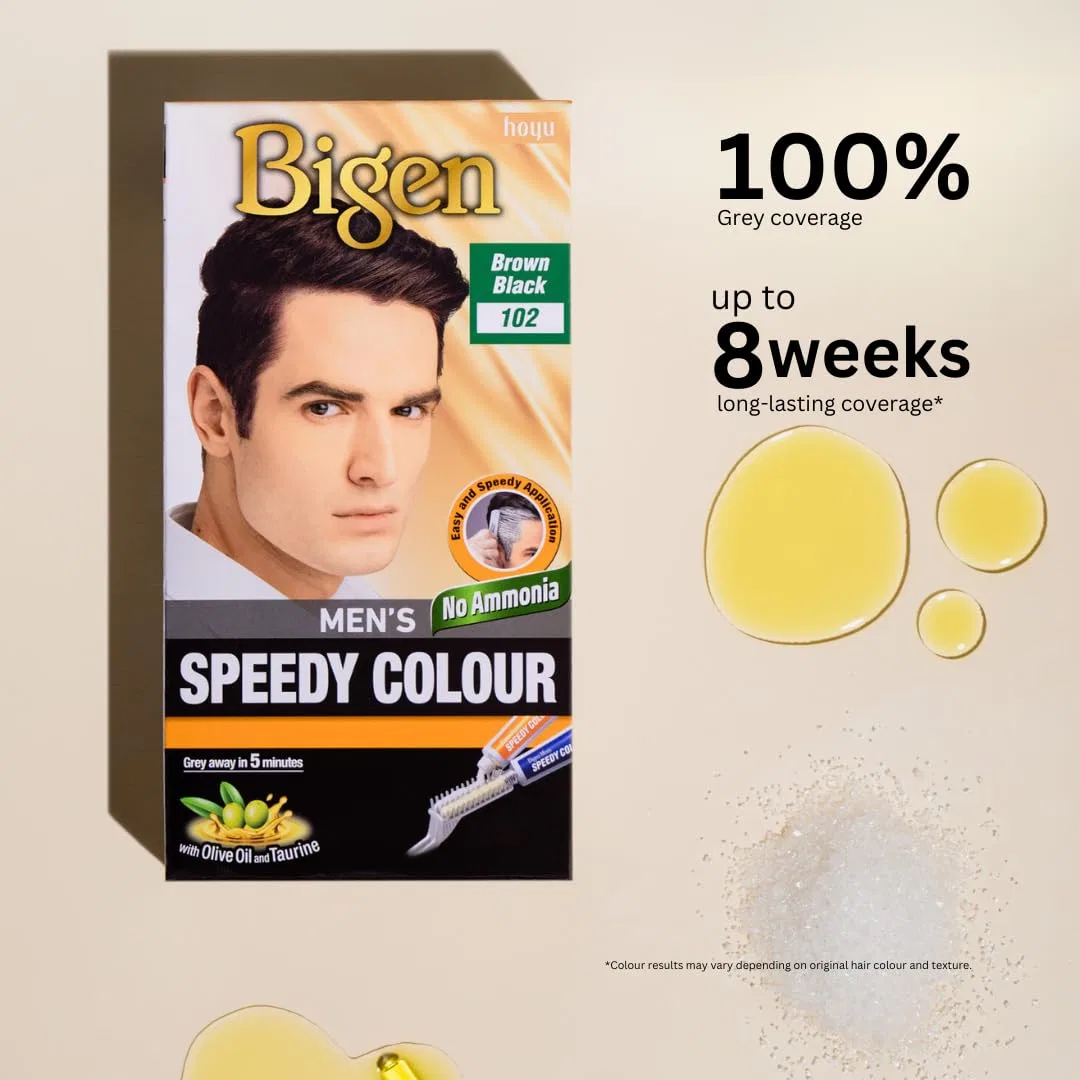 Мужская краска для волос Bigen Speedy Hair Colour 105 Medium Brown Bigen, Medium — фото 3