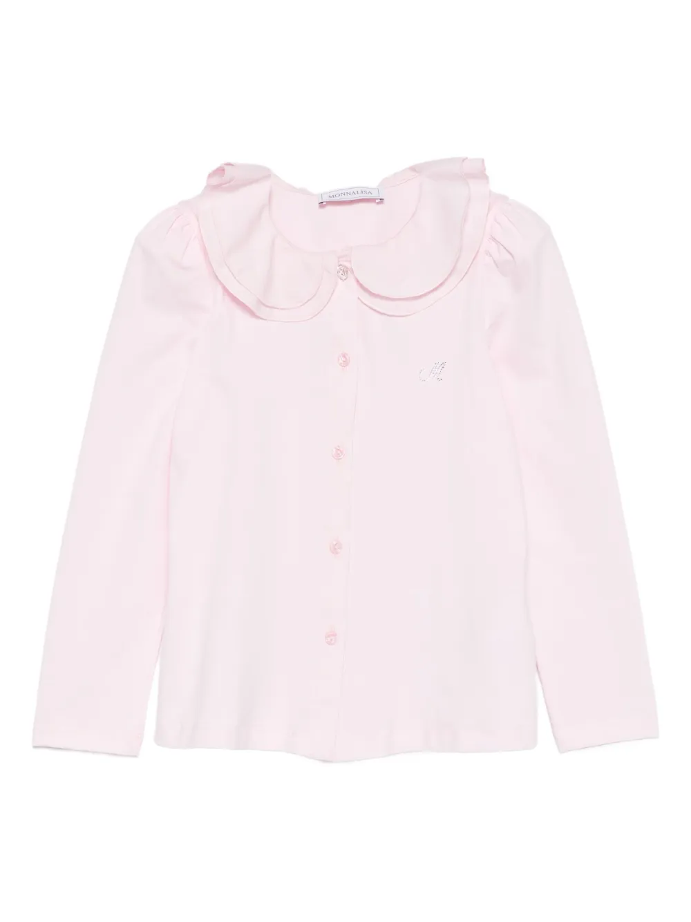 

Рубашка с оборками на воротнике Monnalisa, розовый
