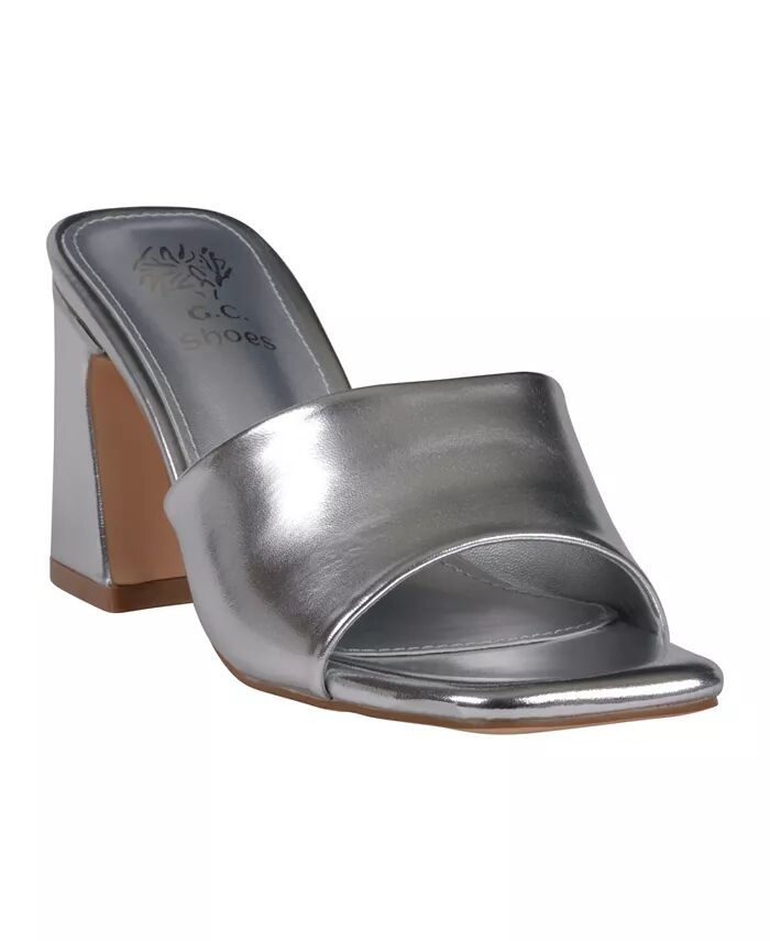 Женские босоножки Soho Square Toe на каблуке-блочке GC Shoes, серебряный