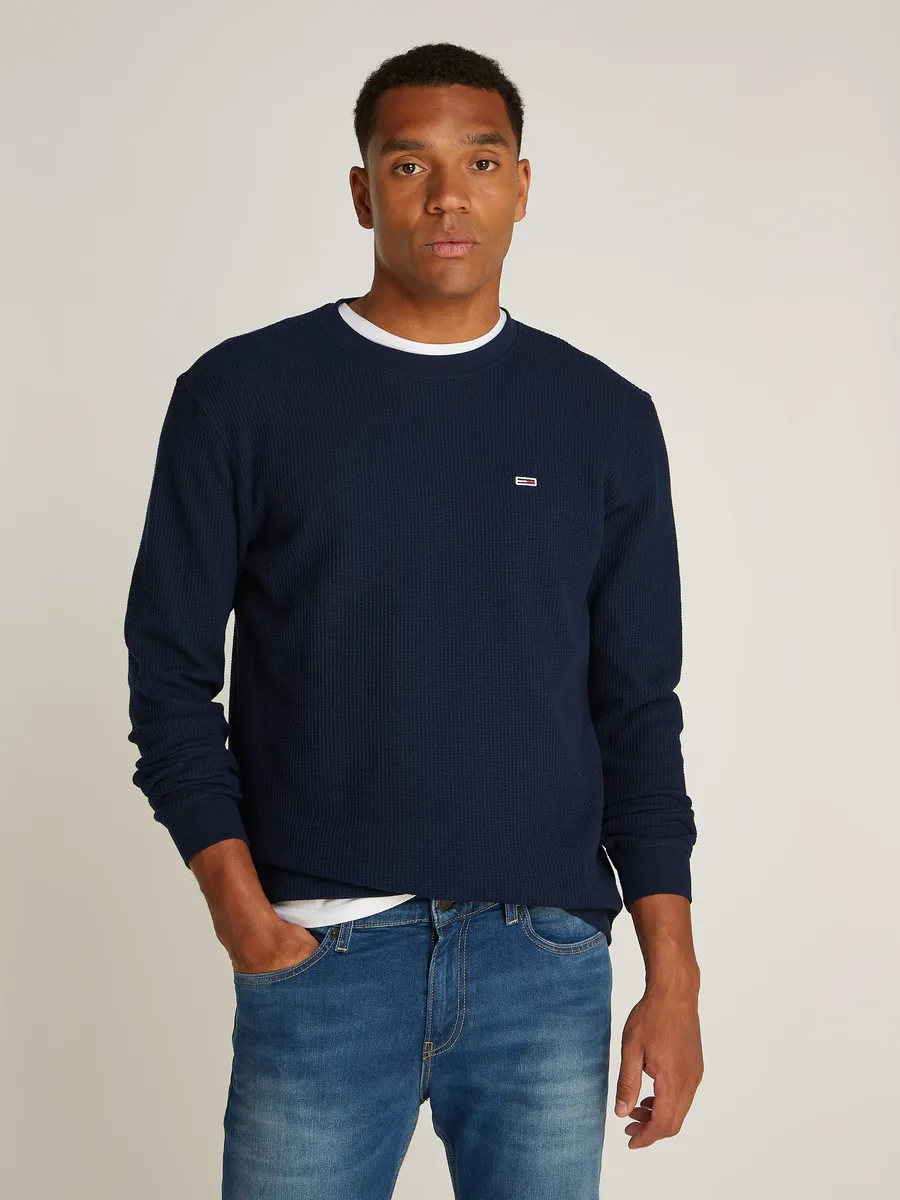 

Футболка Tommy Jeans с длинными рукавами "TJM REG WAFFLE L/S", синий