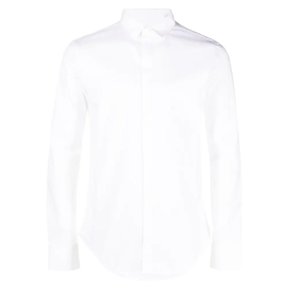 

Классический воротник, застежка на скрытые пуговицы, рубашка EMPORIO ARMANI, белый