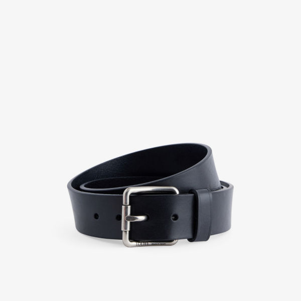 

Ремень кожаный Loewe Roller Curve с фирменным логотипом, черный