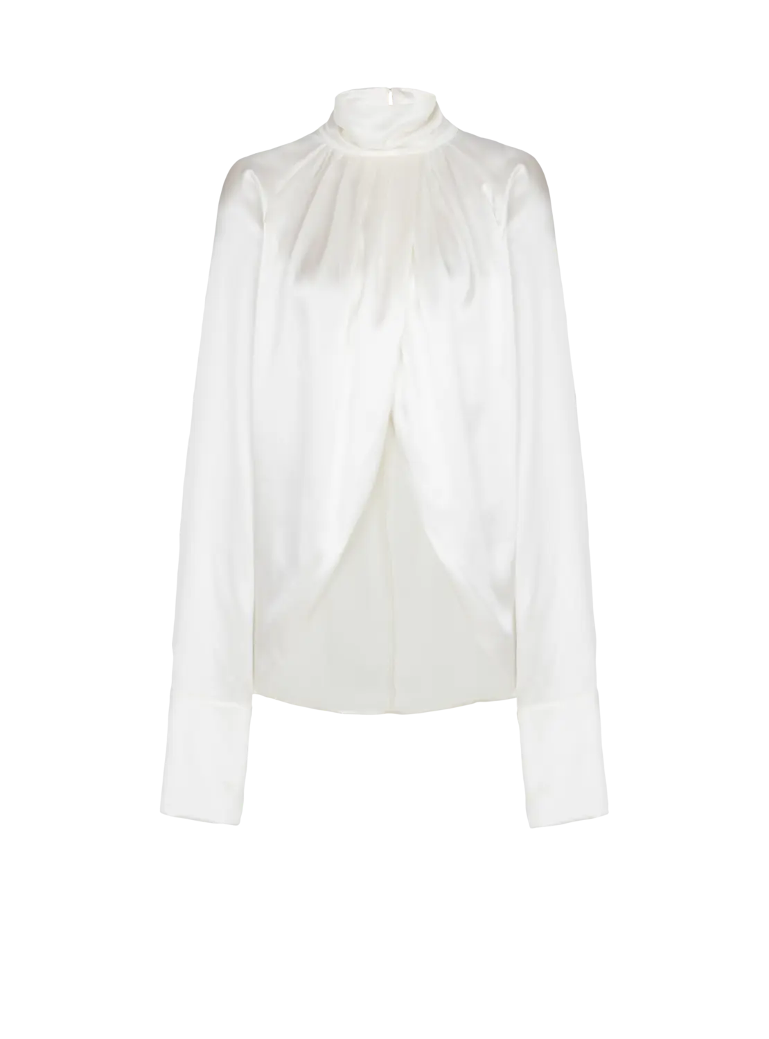 

Драпированная шелковая блуза Balmain, белый