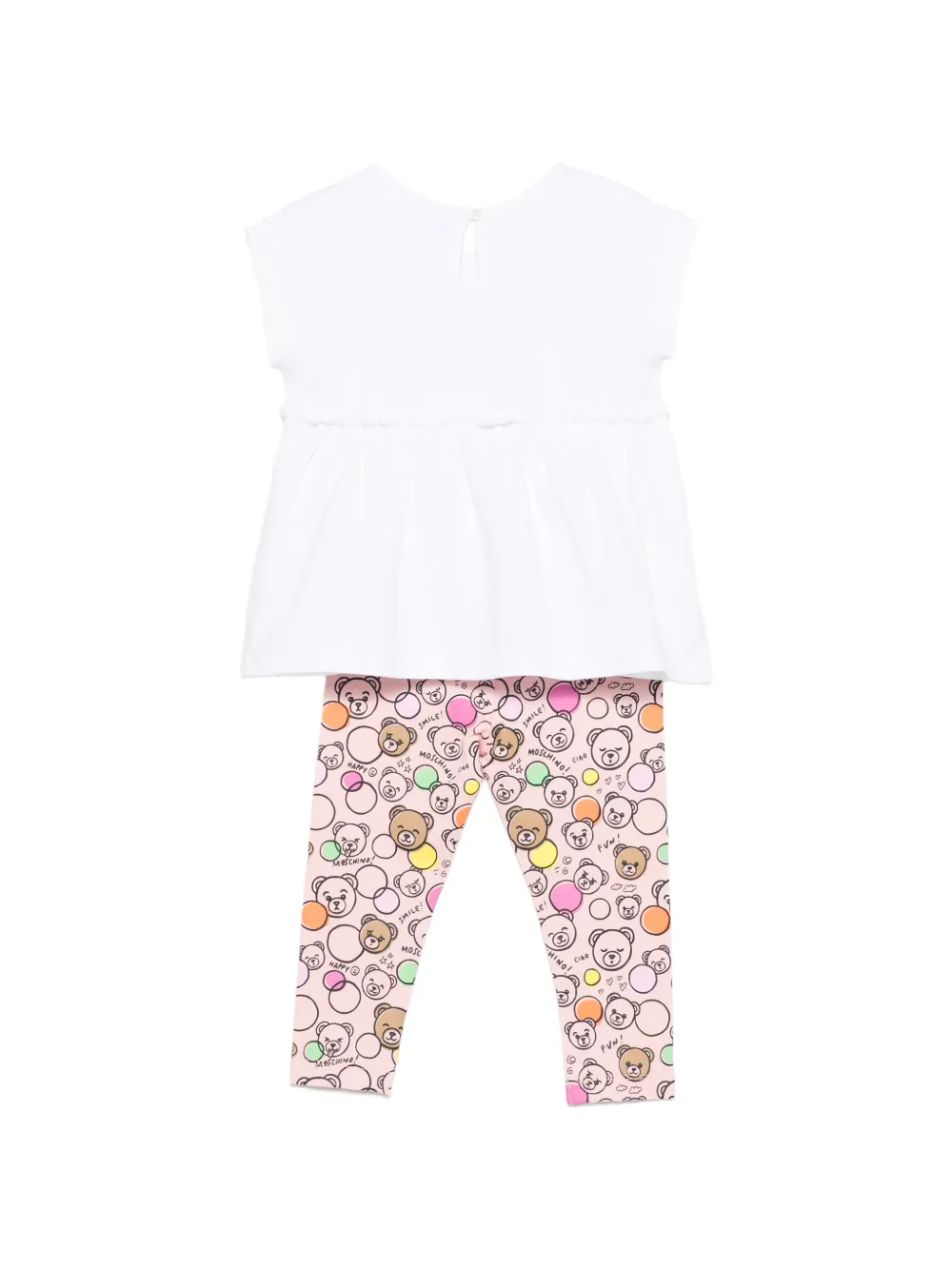 Комплект с брюками с принтом медведя Moschino Kids, белый — фото 2