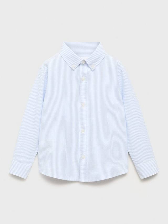Детская хлопковая полосатая рубашка с длинными рукавами Oxford Mango, Lt-Pastel Blue — фото 3
