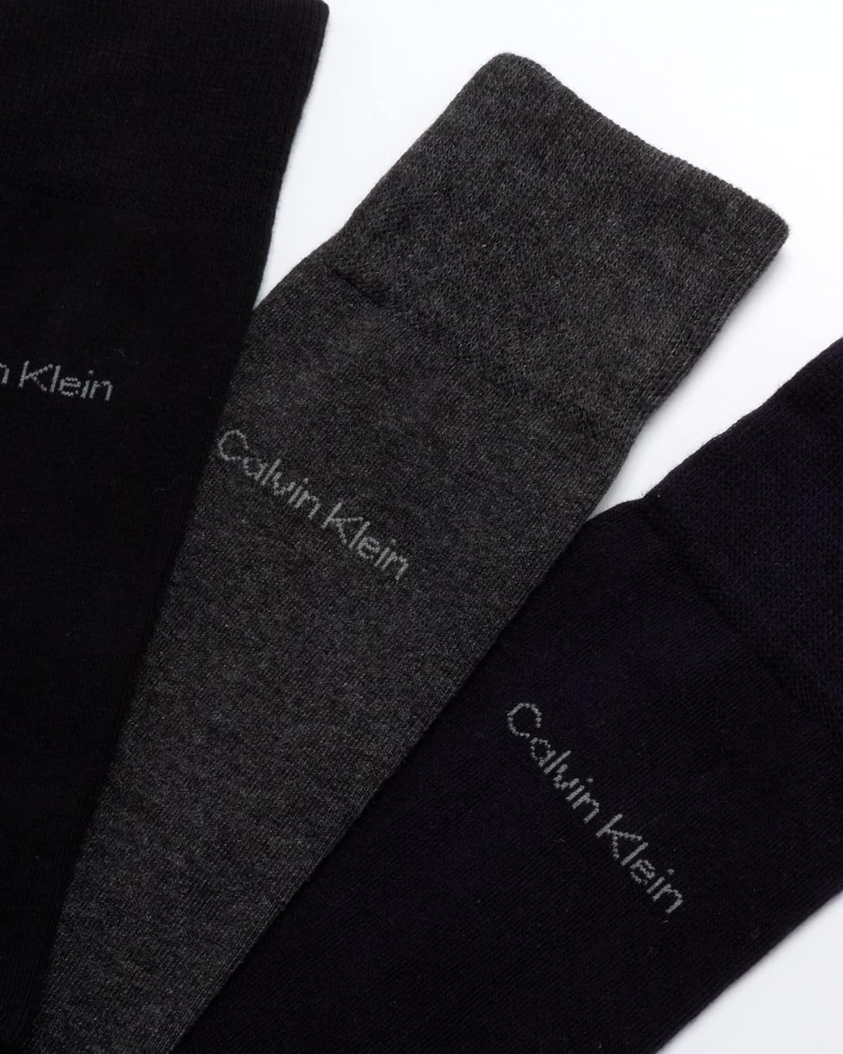 Мужские носки Calvin Klein под повседневную одежду - 6 пар мягких хлопковых носков для мужчин - классический комфорт, манжеты, смешанный узор, Navy/Grey/Black — фото 3
