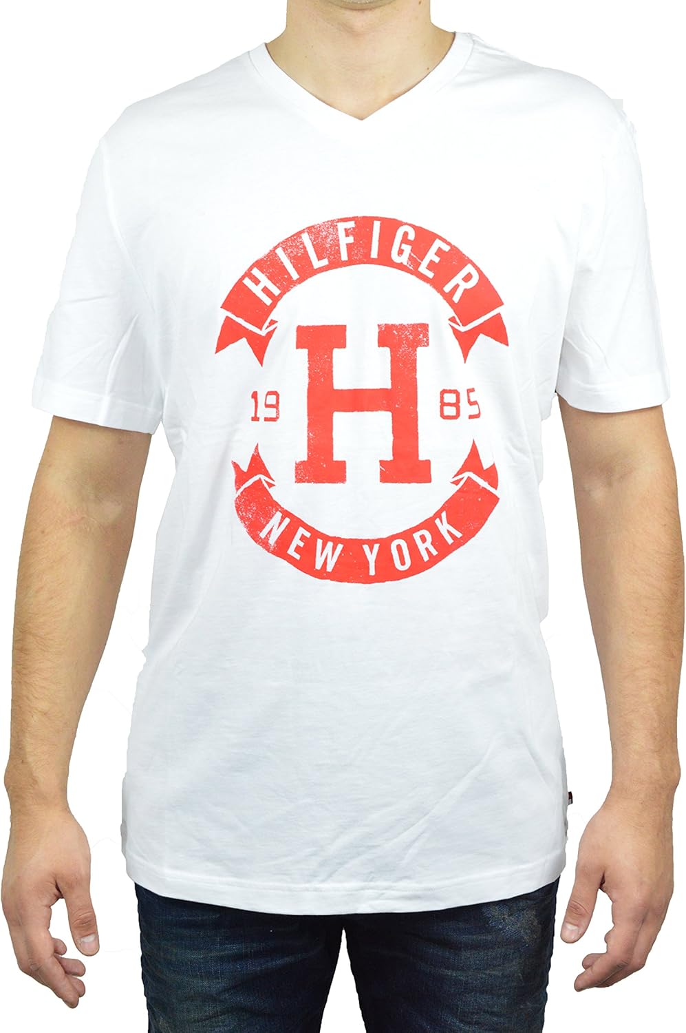 

Мужская футболка Tommy Hilfiger с короткими рукавами и V-образным вырезом, White, Белый, Мужская футболка Tommy Hilfiger с короткими рукавами и V-образным вырезом, White