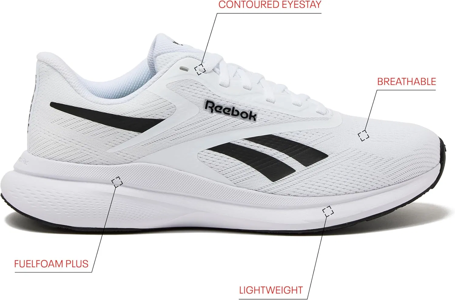 Мужские беговые кроссовки Reebok Energen Run 4, легкие спортивные кроссовки для мужчин, Footwear White Core Black — фото 2