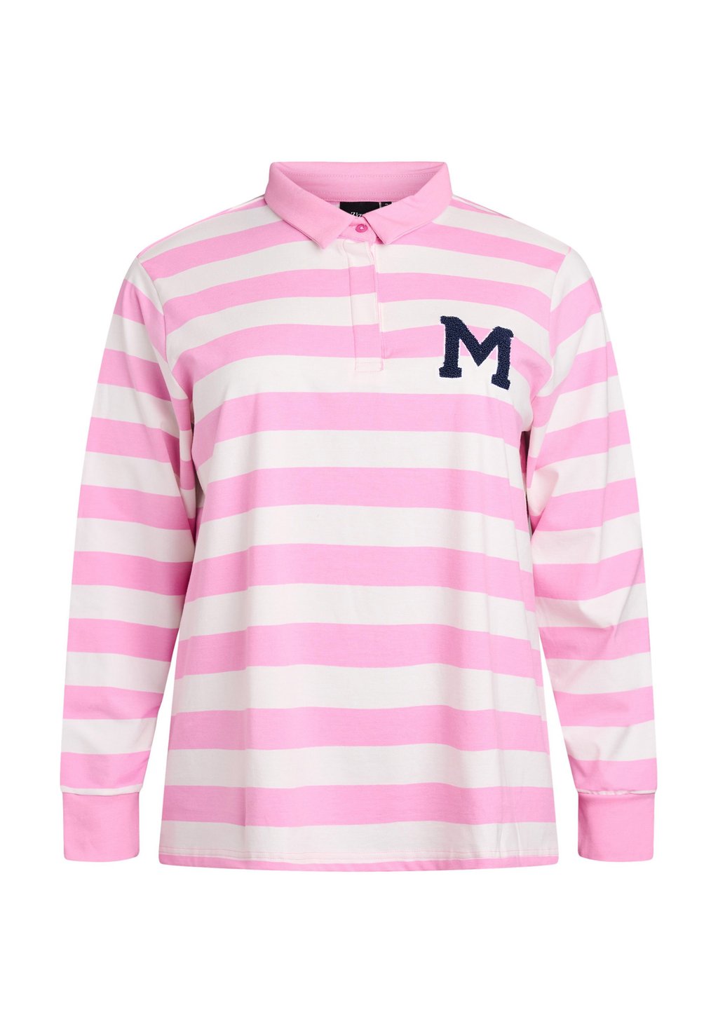 

Топ с длинными рукавами MIT STREIFEN UND FROTTEEDETAILS - Polo shirt Zizzi, светло-розовый