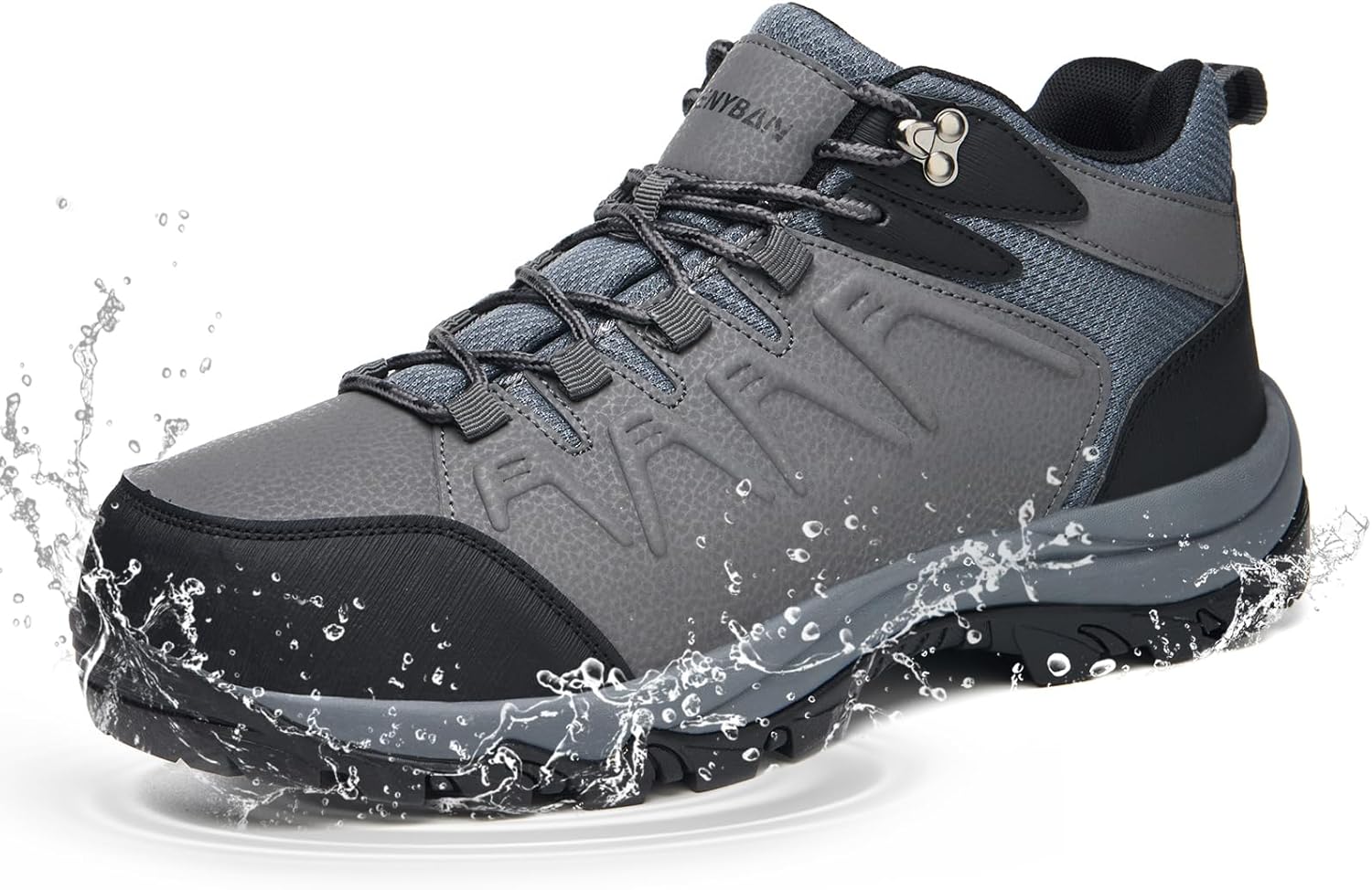 

Водонепроницаемые туристические кроссовки для мужчин с противоскользящей подошвой и поддержкой голеностопа, модные кроссовки для тенниса и прогулок, прочные и удобные для походов, трейлраннинга и активного отдыха на природе Menyban, серый