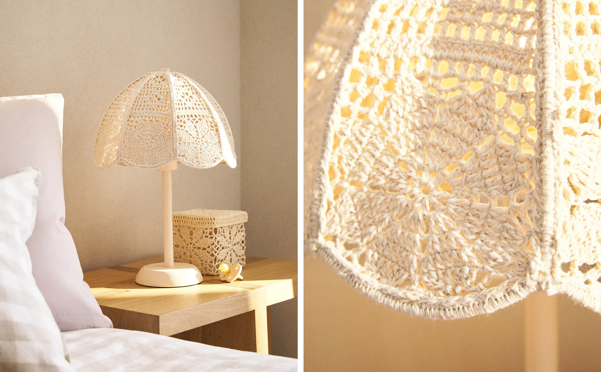 

Детская настольная лампа, связанная крючком Zara Home, цвет Cream