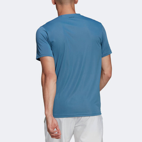 Футболка Men's adidas Casual Breathable Solid Color Tennis Sports Short Sleeve Blue T-Shirt, мультиколор — фото 3