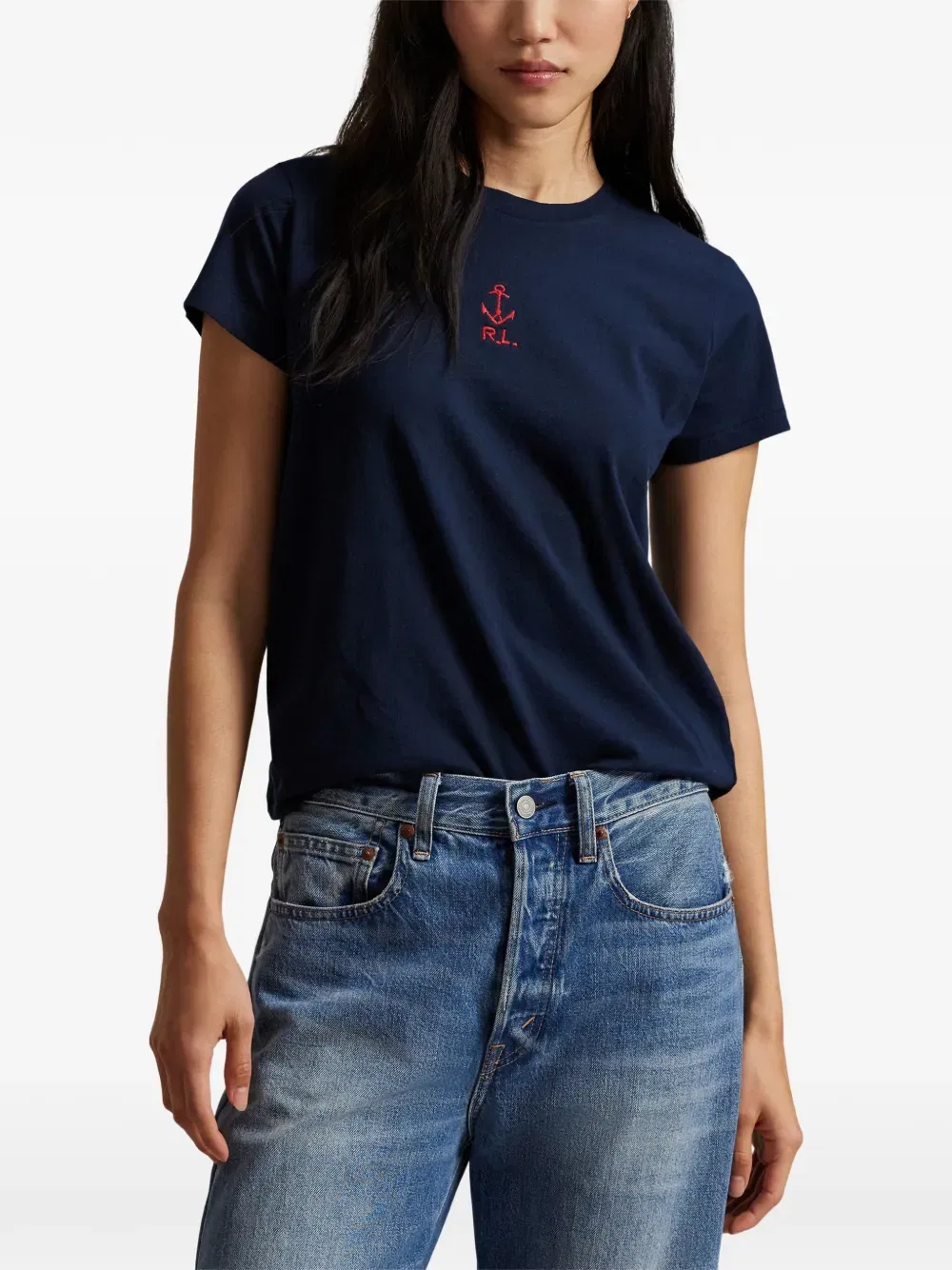 Футболка с якорем Polo Ralph Lauren, синий — фото 3