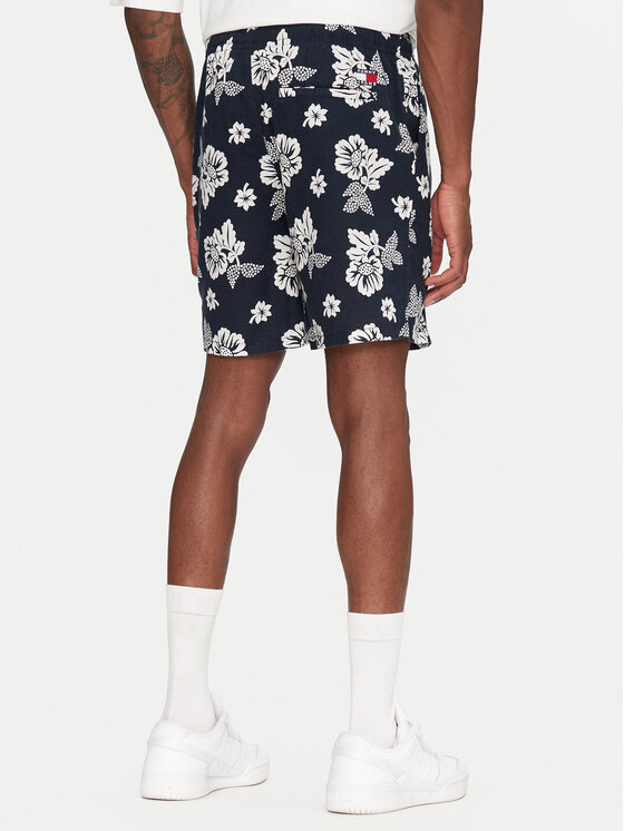 Шорты из ткани обычного кроя Slub Aop Beach DM0DM21947 Tommy Hilfiger, синий — фото 3