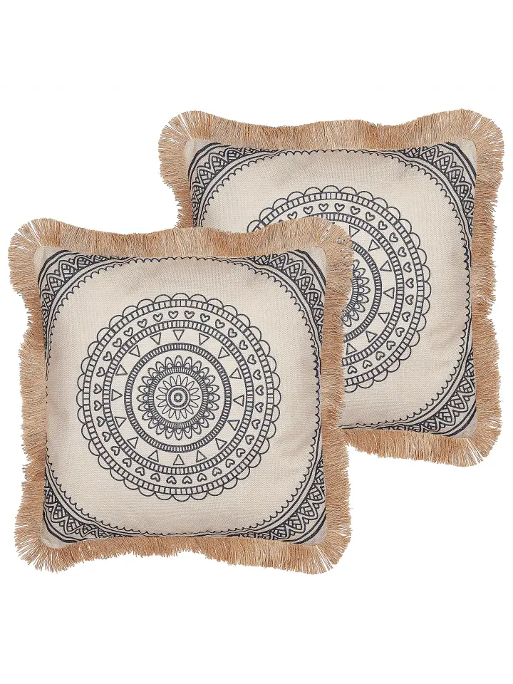 

Декоративная подушка Beliani 2er Set Deko AGRIMONY, цвет beige/schwarz