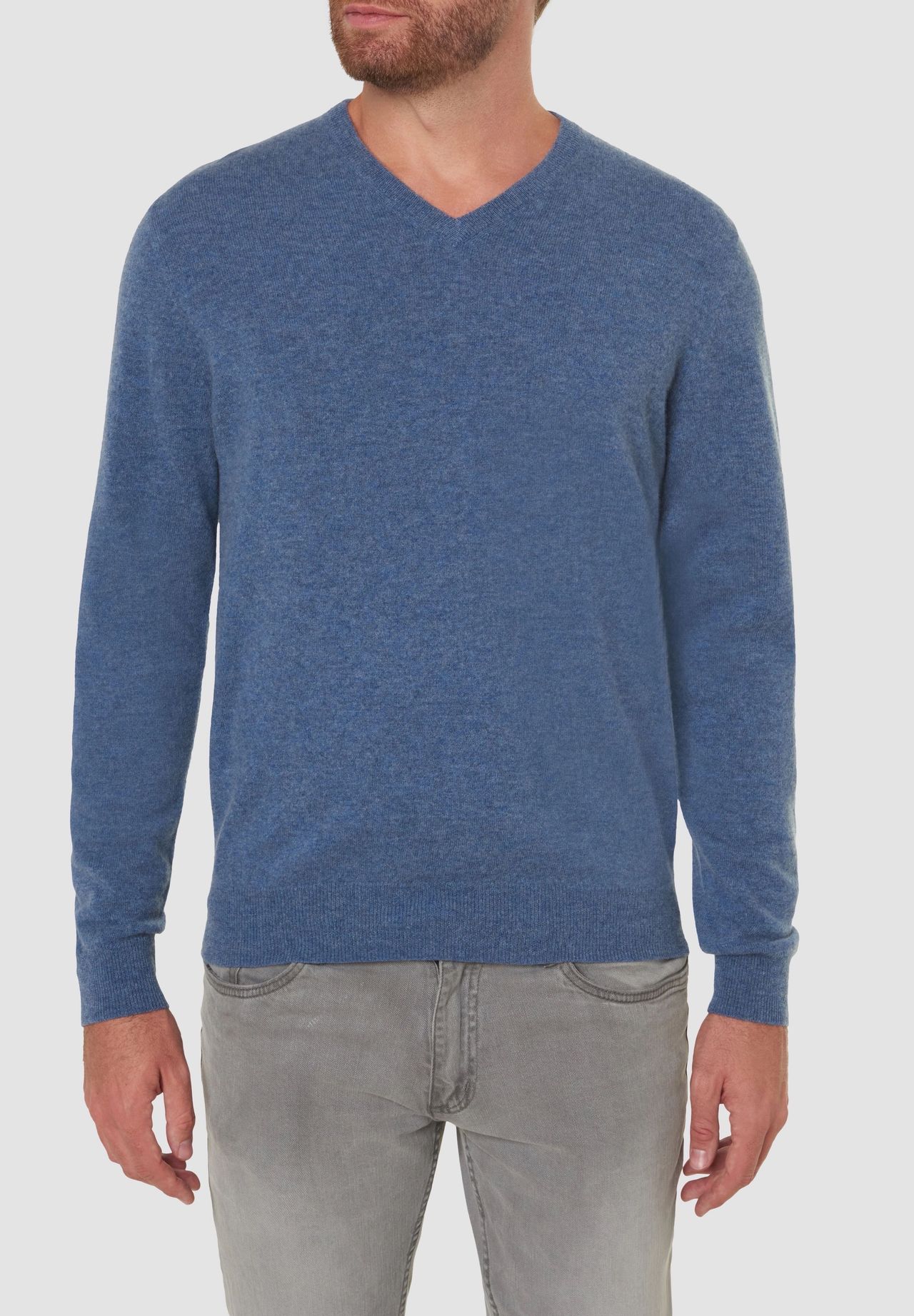 

Кашемировый мужской свитер с v-образным вырезом GALERIA, цвет 2 Jeans Blue 5527