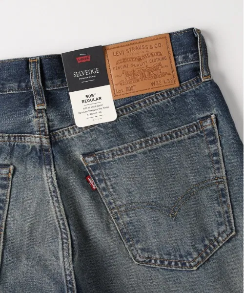 【Levi's】505 Обычные джинсы (с застежкой-молнией / цвет индиго / традиционный стиль) — фото 4