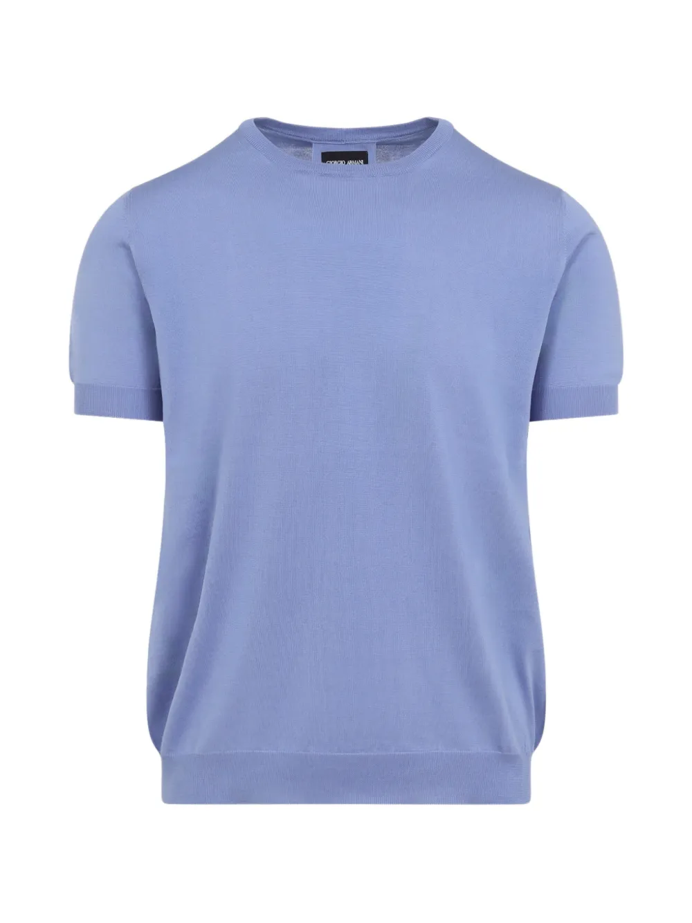

Шелковая футболка с круглым вырезом Giorgio Armani, синий