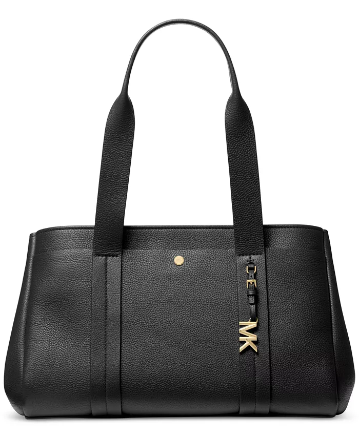 

Большая кожаная сумка-тоут Romee East West Michael Kors, черный
